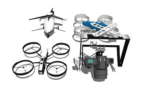 Modern drone aerial photography 3d model