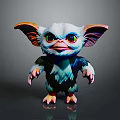 Mystical Fantasy Creature Featuring Large Ears Bright Green Eyes And Vibrant Fur In Standing Pose 3d model