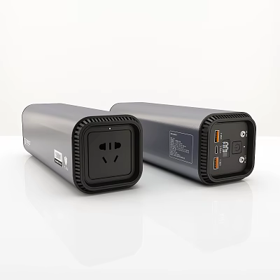 Portable Power Stations for Laptops with USB Ports and AC Outlet Grey Design 3d model