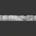 Detailed 3D Terrain Model With Snowy Mountains And Flowing River Landscape