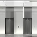 Modern Spacious Elevator Hallway With Glass Walls Polished Floors And Sleek Elevator Doors