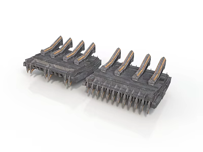 Industrial Electronic Components With Multiple Metal Pins And Heat Sink Structures 3d model