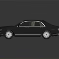 Luxury Black Car With Classic Design And Shiny Reflective Exterior Finish