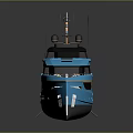 Modern Blue Luxury Yacht With Sleek Design And Upper Deck Features 3d model