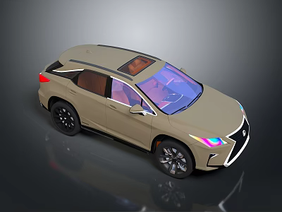 Beige SUV With Panoramic Sunroof LED Headlights And Modern Brown Interior 3d model