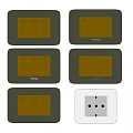 Kenzo Switch Panels with Dark Green Frames Brown Panels and White Socket