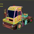 Yellow Hyster Industrial Truck Featuring Red Warning Light And Green Grille