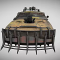 Rusty Modified Armored Car With Spiked Front And Roof Mounted Gear