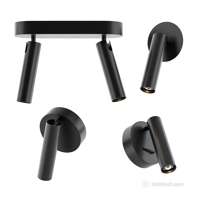 Modern Black Downlights And Spotlights For Contemporary Indoor Lighting Design 3d model 