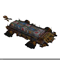 Space Cargo Transport Craft Design With Containers On Industrial Cargo Bay And Mechanical Arms