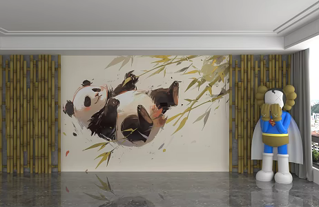 Modern background wall 3d model