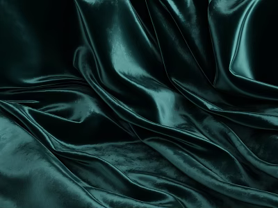 Rich Teal Silk Fabric With Smooth Textures And Drapery 3d model