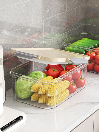 Fresh-keeping box kitchen cabinet vegetable corn tomato cabbage cucumber cabbage 3d model