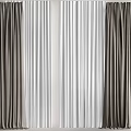 Modern Gray And White Window Curtains With Elegant Textured Fabric For Home Decor