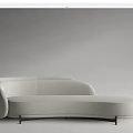 Modern Upholstered Sectional Sofa Curved Design Rounded Shape Beige Navy Blue Metal Legs