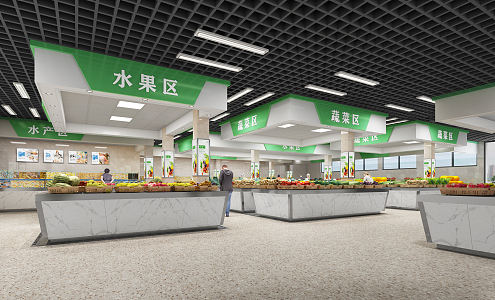 modern vegetable market 3d model