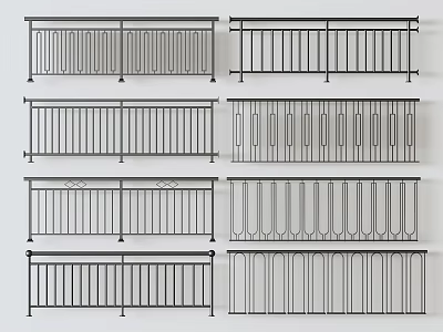Various Modern Railing Designs For Balcony Staircase And Home Decoration 3d model