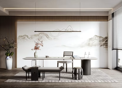 New Chinese Style Study 3d model