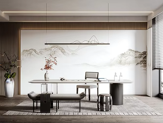 New Chinese Style Study 3d model