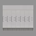 Neatly Arranged Numbered Lockers In Gray Metal Storage Rows With Labels