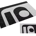 Modern Black and White Square Area Rug with Abstract Geometric Patterns Two Sizes