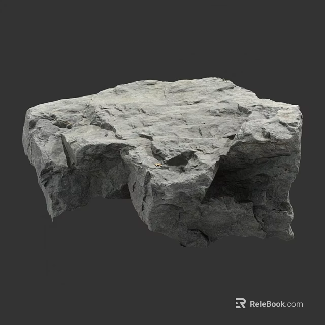 Natural Gray Stone Block With Rough Surface And Natural Texture For Decorative Applications 3d model 
