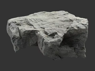 Natural Gray Stone Block With Rough Surface And Natural Texture For Decorative Applications 3d model