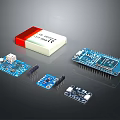 Various Electronic Components With Circuit Boards Microcontroller Modules And Battery Pack