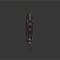 Vintage Battleship With Red Bottom Hull Gray Upper Deck And Turret Structures 3d model