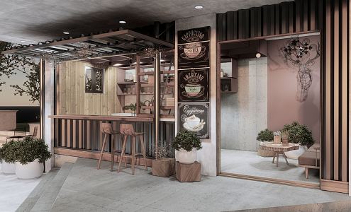 Industrial LOFT Coffee Shop Coffee House 3d model