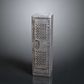 Metal Electronic Appliance Storage Cabinet With Perforated Door And Textured Surface