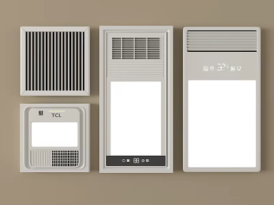 Modern White Bathroom Accessories TCL Ceiling Mounted Light Ventilation Control Panel 3d model