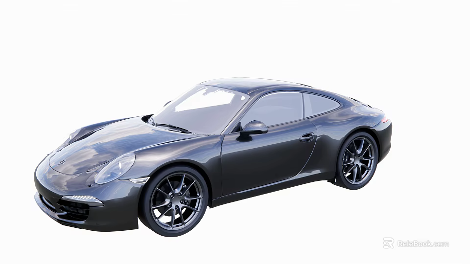 Black Two Door Sports Car With Sleek Exterior And Alloy Wheels 3d model 