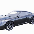 Black Two Door Sports Car With Sleek Exterior And Alloy Wheels
