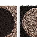 Textured Wooden Wall Decor With Circular Design In Brown And Beige Tones