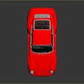 Red Vintage Sports Car Model With Shiny Exterior And Reflective Surface