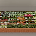 Colorful Assorted Fresh Vegetables Neatly Arranged On Supermarket Shelves With Labels