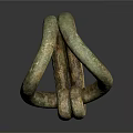 Vintage Bronze Clothing Accessory With Intertwined Ring Design And Rustic Finish