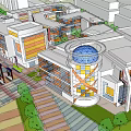 Modern High Rise Urban Complex With Commercial And Residential Buildings