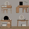 Nordic Style Dressing Table Dressing Mirror Cosmetics 3d model