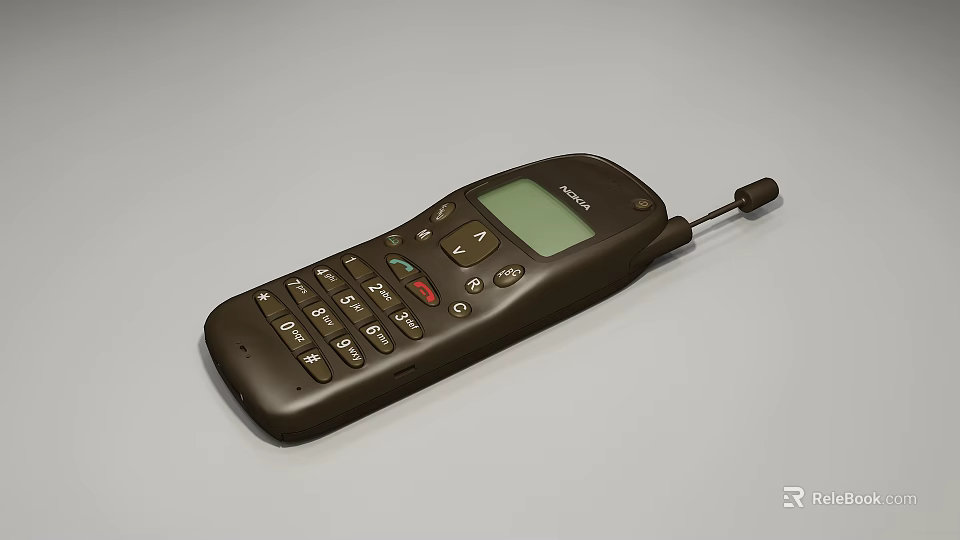 Vintage Black Nokia Mobile Phone With Physical Keypad Antenna And Classic Design 3d model 
