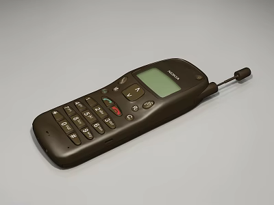Vintage Black Nokia Mobile Phone With Physical Keypad Antenna And Classic Design 3d model