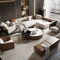 Modern sofa coffee table combination 3d model