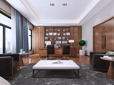 New Chinese Office Chairman Manager Office 3d model