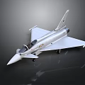 Silver Fighter Jet Model With Detailed Design And Reflective Surface On Dark Background 3d model