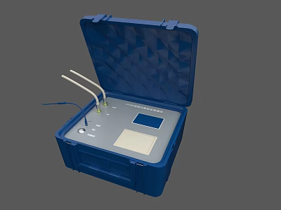 Portable Industrial Equipment With Blue Casing Open Case Control Panel And Display Screen 3d model