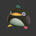 Cute Cartoon Penguin Character 3D Designed With Black White Body Orange Beak And Feet 3d model
