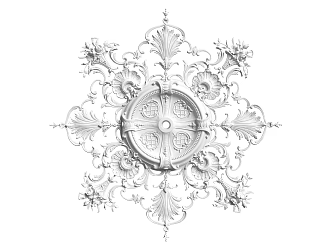 European-style lamp panel gypsum component carved 3d model