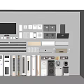 Refrigerators and Freezers With Various Modern Home Appliances On