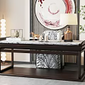 New Chinese style desk and chair combination 3d model